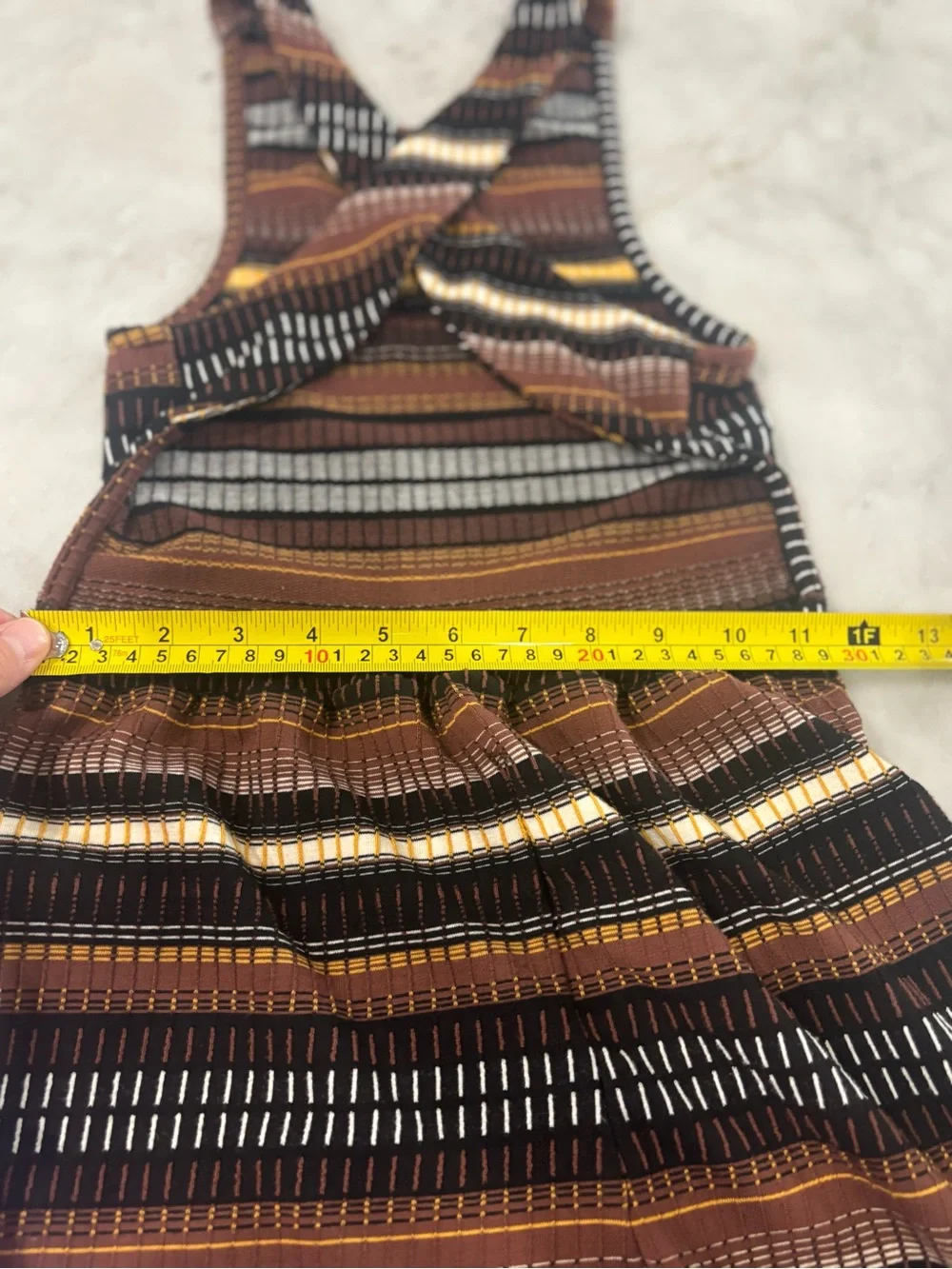 Free People Dixie Strapless Brown Black Cream Multi-Stripe Wide-Leg Jumpsuit
